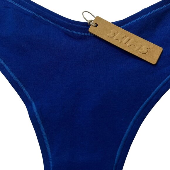 SKIMS Cotton Jersey Dipped Thong Cobalt 2X - Picture 5 of 12